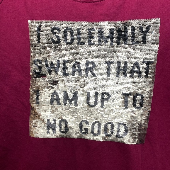 Harry Potter Reverse / Flip Sequin Mauraders Map Top Shirt 2XL - Picture 4 of 7